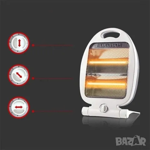 Кварцова печка за отопление с мощност от W и два отоплителни реотана DN1, снимка 2 - Отоплителни печки - 48747901