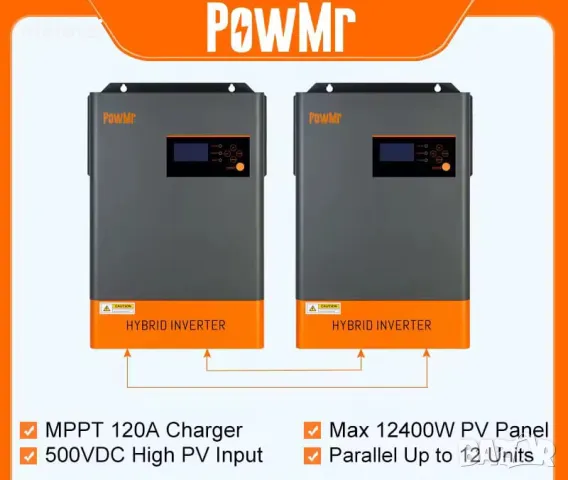 Хибриден слънчев инвертор   6.2KW  паралелно до 12 единици, снимка 4 - Соларни лампи - 49174690