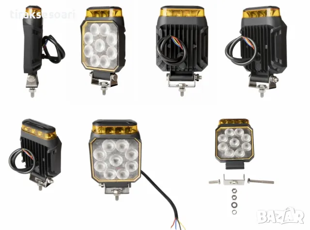 90W LED Халоген Диоден Фар с Аварийна Светлина Блиц Маяк Боен Фар, снимка 8 - Аксесоари и консумативи - 47583336