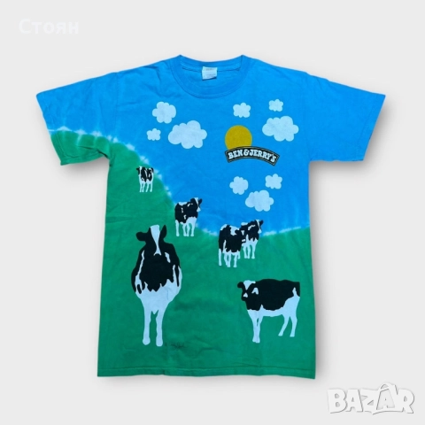 Vintage Ben And Jerry’s Ice Cream Tie Dye Heavy Cotton Graphic T-Shirt !RARE!