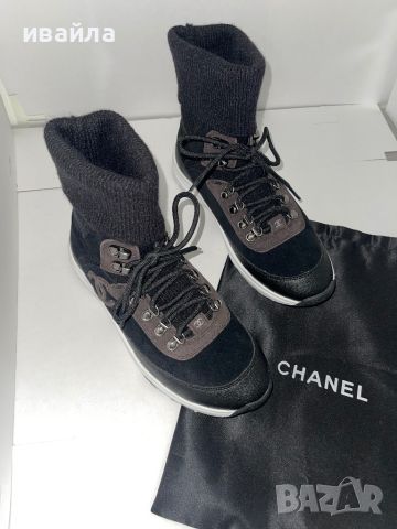 Черни маратонки сиви Шанел Chanel , снимка 5 - Маратонки - 45783007