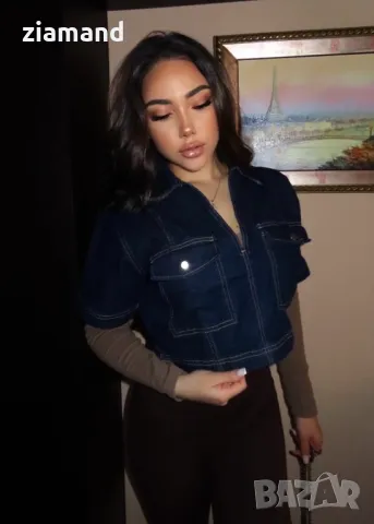 Дънкова блуза къс ръкав, снимка 6 - Тениски - 49622230