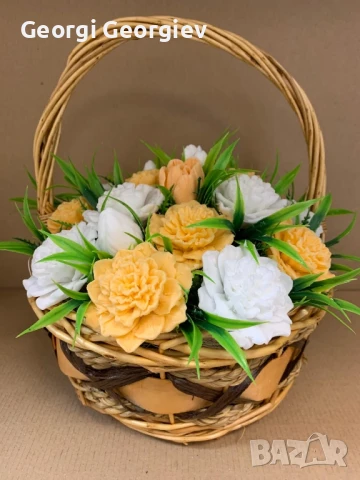 цветя изработени с качествени материали от глицеринов ароматен сапун , снимка 6 - Декорация за дома - 50807971