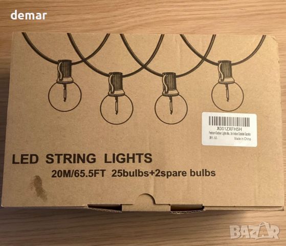 Vanranger Външни градински фестонни светлини, 15 м 15+1 S14 LED крушки, захранвани от мрежата, снимка 8 - Външни лампи - 46447620
