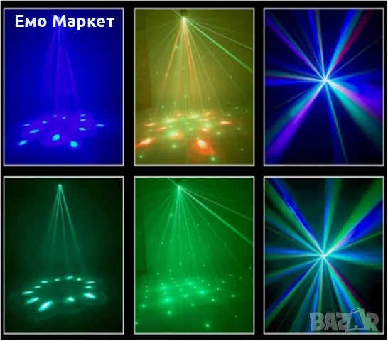 Преносими LED сценични светлини с движеща се глава и управление (6x12W + лазер), снимка 7 - Лед осветление - 50366328