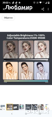 Акумулаторна двуцветна LED видео светлина ENEGON 4000mAh с мини панел за DSLR фотоапарати , снимка 5 - Фотоапарати - 51396012