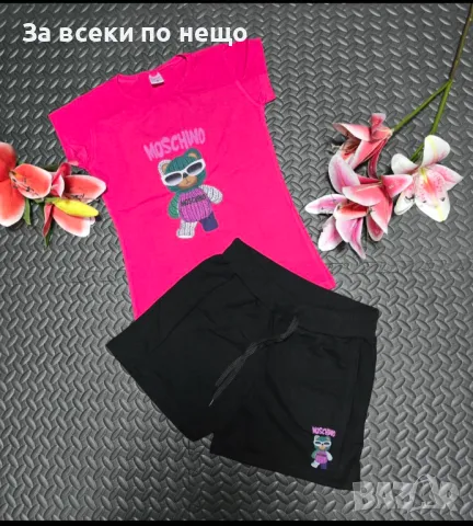 Moschino Дамски Летен Комплект Тениска И Къси Панталонки👚🩳Дамски Къс Екип Мошино-3 Цвята Код VL-43, снимка 3 - Спортни екипи - 50249960