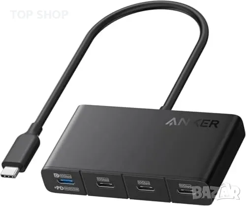 Нов USB-C Хъб Anker, 4 порта, 10Gbps, 100W PD за MacBook, iPad, Dell, снимка 1 - Друга електроника - 49451250