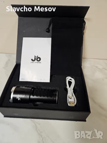 JAY PARK F10 Flashlight – Мощно фенерче с 500,000 лумена и вградена външна батерия, снимка 9 - Къмпинг осветление - 47157782