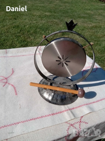 Гонг метален, с дървена палка НОВО, снимка 2 - Декорация за дома - 53996190