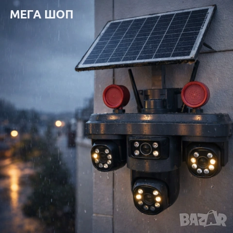 Соларна камера LYLU със SIM карта, 4 лещи и 26 диода – интелигентна защита без ограничения