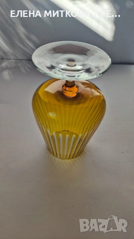 Голяма чаша/ваза/свещник/бонбониера от двуцветен кристал, снимка 4 - Декорация за дома - 53728388