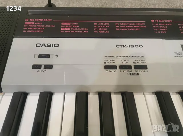 синтезатор клавир CASIO CTK-1500 пиано с 5 октави и плътни клавиши, снимка 5 - Синтезатори - 49540697