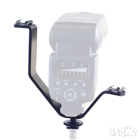 V-образна стойка за камера с три гнезда за аксесоари, снимка 6 - Чанти, стативи, аксесоари - 50440871