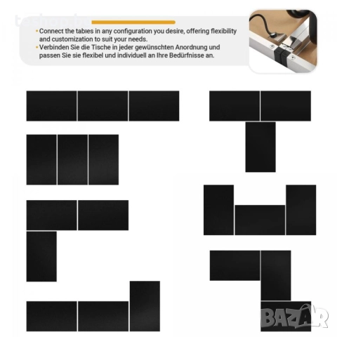 Многофункционална маса - комплект от 3 броя, 100 x 60 см MIADOMODO, снимка 3 - Маси - 53001701