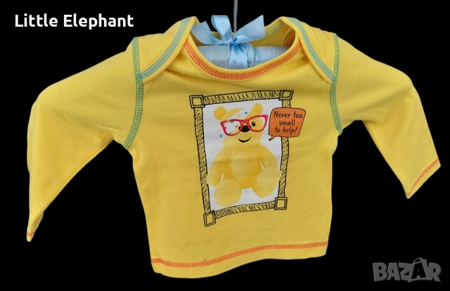 Блузка с дълъг ръкав за 3-6 мес"BBC children in need,мече,Англия/нова