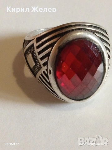 Арт Деко стил сребърен пръстен с ГРАНАТ орнаментиран майсторска изработка 51807, снимка 11 - Пръстени - 53002548