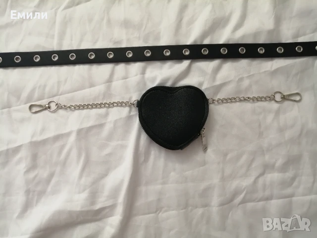Комплект дамски кожен колан и чантичка сърце , снимка 9 - Колани - 51075547