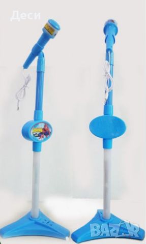 Детски светещ микрофон на стойка спайдърмен, снимка 1 - Музикални играчки - 45844948