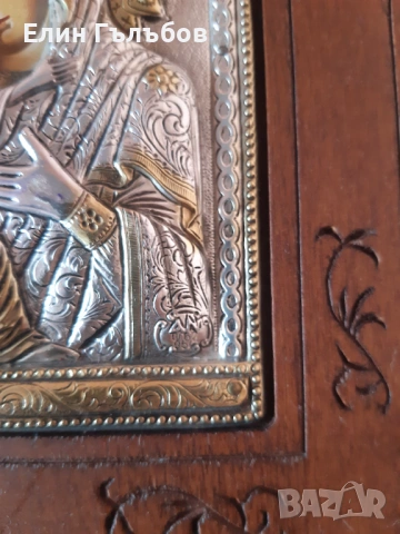 Икона (сребърна) на Пресвета Богородица с Младенеца, снимка 3 - Икони - 53950437