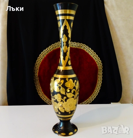 Бронзова ваза,позлата,емайл,38 см.,870 гр. 