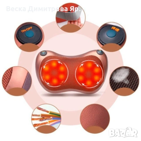 Портативна възглавница масажор за шиацу масаж, снимка 3 - Масажори - 53965874