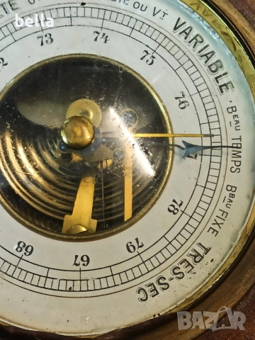 Антикварен стенен часовник с термометър и барометър Japy Freres 1920 год., снимка 6 - Антикварни и старинни предмети - 54207055