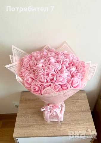 Букет от вечни рози, снимка 7 - Изкуствени цветя - 50282280