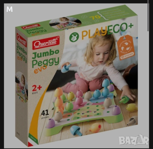 НОВА QUERCETTI Мозайка 41 части Play Eco Jumbo Peggy Evo , снимка 2 - Образователни игри - 52895132