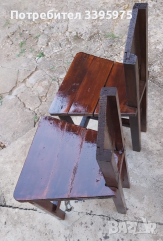 Два ръчно изработени дървени стола, снимка 3 - Столове - 51799120