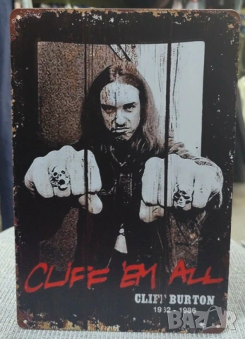 Cliff 'Em All-метална табела (плакет)