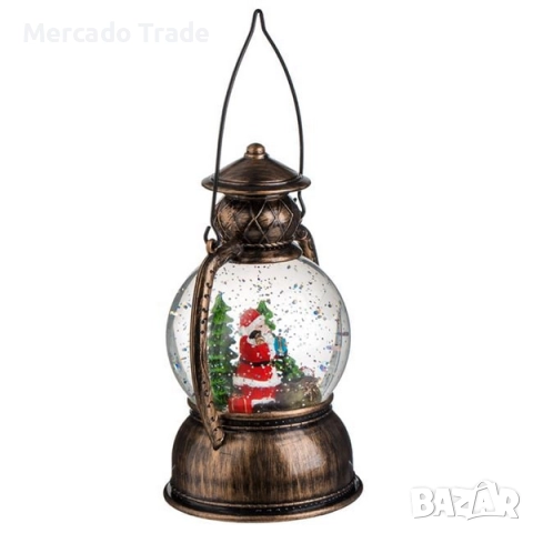 Коледен фенер със снежни топки, LED музикален дизайн с Дядо Коледа, снимка 3 - Декорация за дома - 52484552