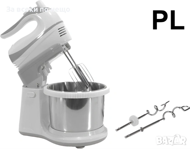 Миксер с купа Dictrolux 500W + 3 Дълбоки Емайлирани Тави Voltz (26, 28 и 30 см) Код P1962, снимка 8 - Миксери - 53926307