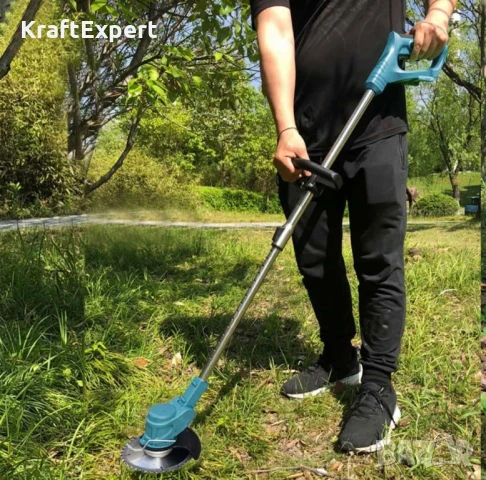 Акумулаторен тример с 8 Приставки за рязане,с регулируема дръжка и олекотен дизайн, снимка 2 - Градинска техника - 50548763