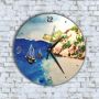 Стенен Часовник - Красив Морски Пейзаж Лодки , снимка 1 - Стенни часовници - 45824445