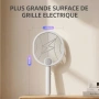 Нова Електрическа мухобойка 4000V USB-C акумулаторна сгъваема ракета за насекоми убиец, снимка 4