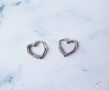 Сребърни дамски обици сърце, снимка 5