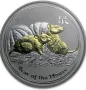 1 oz Lunar, Сребро с позлатяване, 2008, Година на мишката, снимка 1