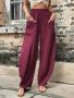 Дамски улични ежедневни едноцветни панталони с цял джоб и пачуърк, 11цвята , снимка 4