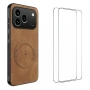 WANLONFENG SD Магнитен Калъф за Honor 600 Pro 5G / 600 5G - PC+TPU, Nappa текстура, 2 стъкла, 4 цвят, снимка 4