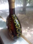 Ръчно рисувана гояма стъклена бутилка бъклица павур, снимка 2