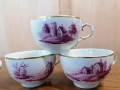 Ръчно рисуван порцеланов сервиз за кафе Purpur Camaieu. , снимка 6