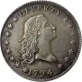 Рядък американски долар Flowing Hair от 1794г, снимка 1