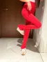 Нов уникален секси висока талия червен спортен елегантен панталон рипс рипсен Alice Evis , снимка 16