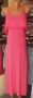 РАЗКОШНА дълга розова рокля от еластично трико 
