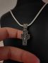 Сребърен кръст, кръст с разпятие, православен кръст, сребърен двулицев кръст, сребро 925, снимка 2