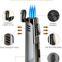 Запалка за пури RONXS, троен пламък, ветроустойчива, за многократно пълнене, снимка 2 - Запалки - 46199636