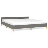 vidaXL Рамка за легло, тъмносива, 160x200 см плат(SKU:347424, снимка 1 - Спални и легла - 45053487