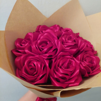 Букети от сатенени рози (вечни рози) - могат да бъдат и блестящи, снимка 2 - Ръчно изработени сувенири - 44941362