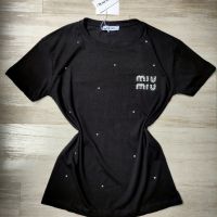 Памучни дамски тениски Miu Miu - два цвята - 25 лв., снимка 7 - Тениски - 45826630